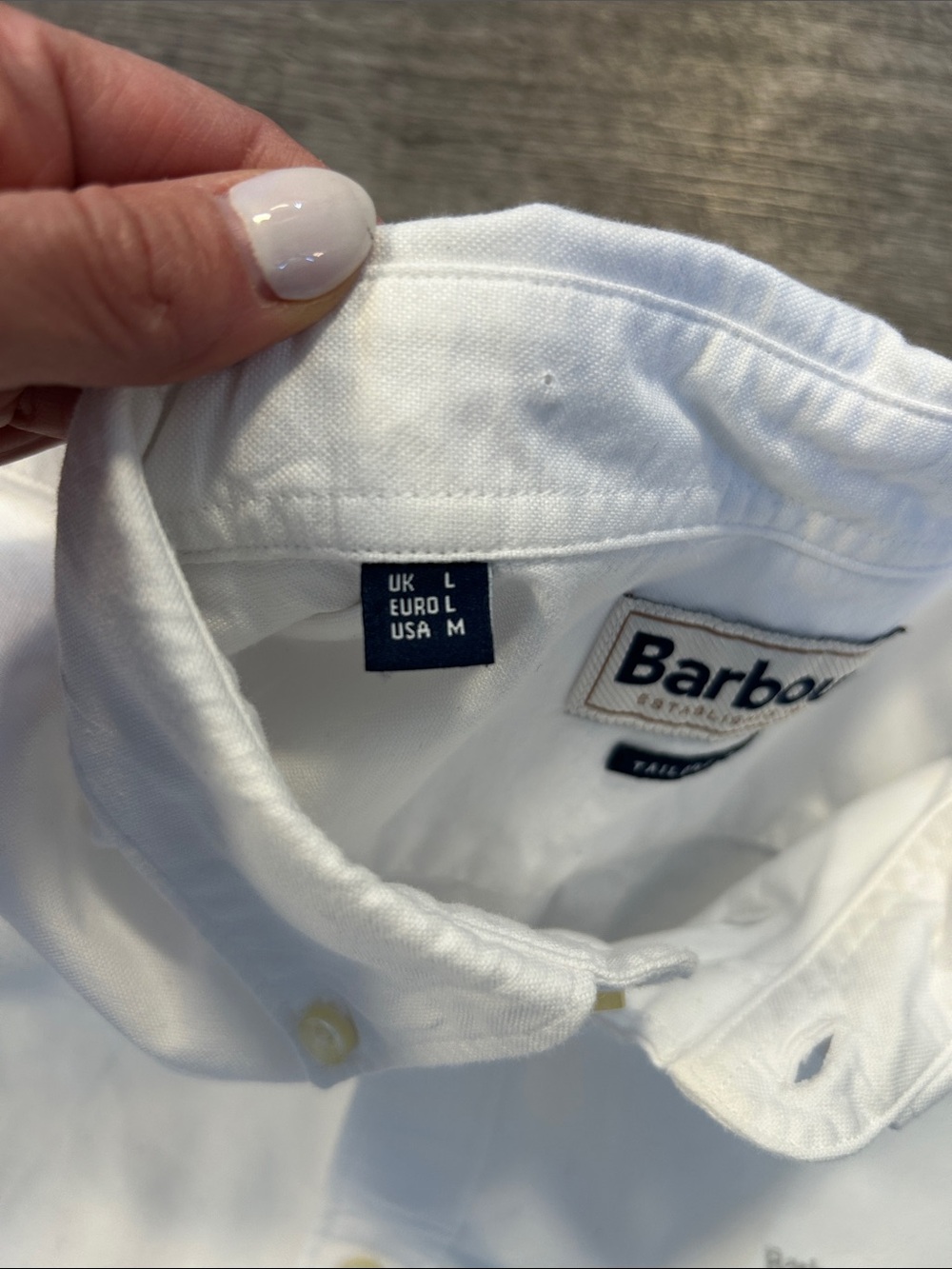 Barbour Tailored Fit White Oxford Button Down Shirt Men’s Medium Cotton - Picture 3 of 13